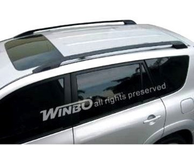 Nissan Qashqai (06-) рейлинги продольные на крышу, алюминиевые черные без поперечин, Winbo